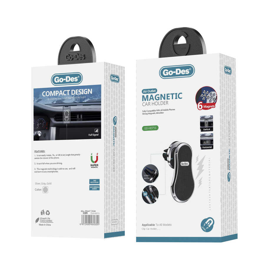 Go Des GD-HD713 Magnetik Araç Telefon Tutucu - 2 Go Des GD-HD713 Magnetik Araç Telefon Tutucu - 2